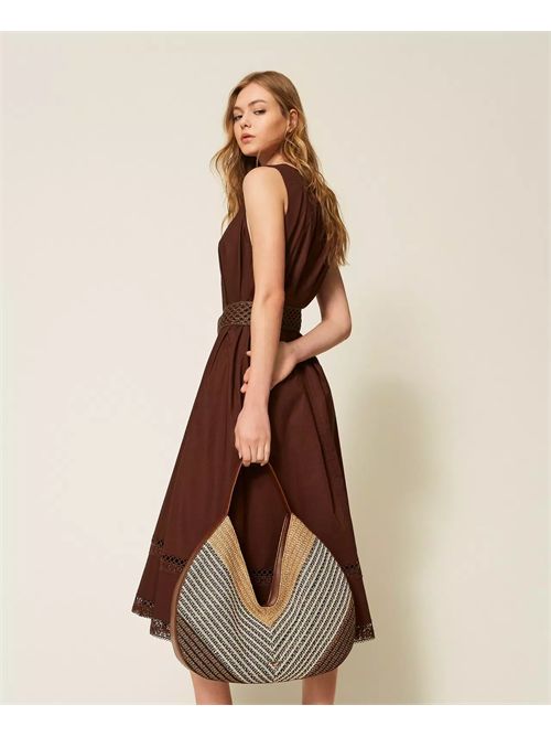 Borsa hobo jacquard in rafia TWINSET | TD8501/13504